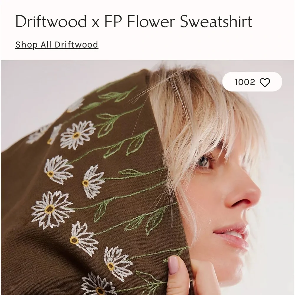 Free People x Driftwood Flower Sweatshirt Size Small NWT - Picture 7 of 15